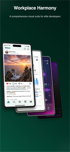 Perspective Float App Store screenshot template with a single floating iPhone mockup and depth shadow.